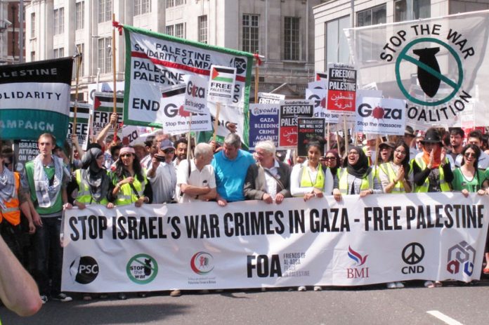 In London 120,000 marched on July 26 against the Israeli onslaught