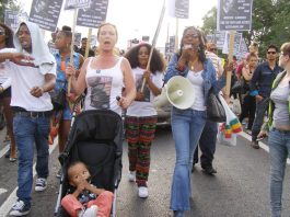 ‘THIS IS ONLY THE BEGINNING – WE HAVE TO CARRY ON FIGHTING’ – Carole Duggan tells vigil CAROLE DUGGAN and MARCIA RIGG lead the march through Tottenham on Monday night