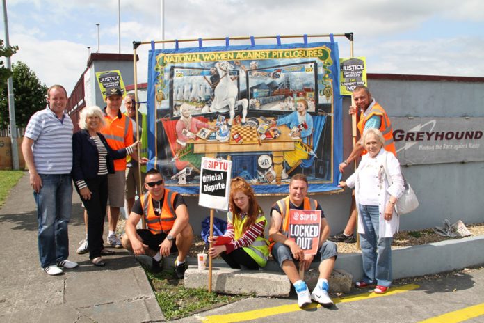 Anne Scargill visited the picket line at the ongoing struggle of locked-out workers at Greyhound waste disposal company