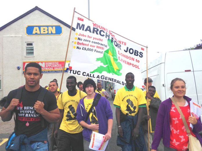 DAVID PITT (vice-chair West Midlands FBU) joined the Young Socialists March for Jobs in Wolverhampton