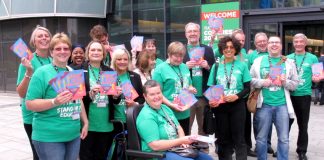 NUT teachers campaigning outside the TUC Congress. They have been engaged in a ‘Stand Up for Education’ campaign that has gained significant support from parents and the general public