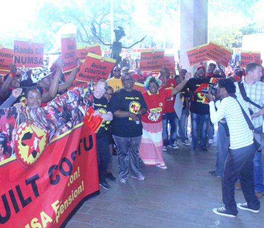 Numsa members outside the COSATU Congress