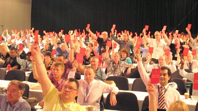 TUC delegates show Qatar the red card and voted that if it does not stop the exploitation of migrant workers it must be stripped of the World Cup