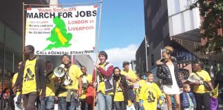 Young Socialists marching to the TUC Congress earlier this month demanding Jobs for Youth and a general strike to get the Tories out