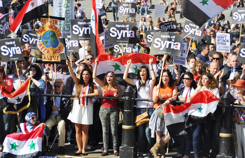 Mass demonstration in August last year leading to the defeat of the government’s vote to authorise air strikes on Syria