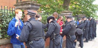 Mass stop and search of youth on the street in west London – May’s proposed powers would drive Britain towards a police-military dictatorship