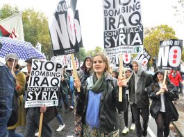 Pouring rain didn’t deter youth on the march demanding an end to imperialist wars