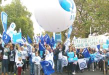 Part of the large contingent of midwives on Saturday’s TUC demonstration in London