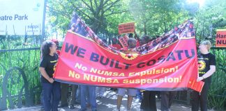 NUMSA members fight to defend their union at the COSATU executive