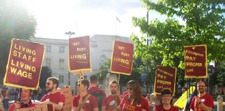 Ritzy cinema workers took their campaign to Hackney during their strike for a living wage