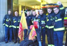 Firefighters on the picket line at Lambeth Fire Station at the beginning of the year