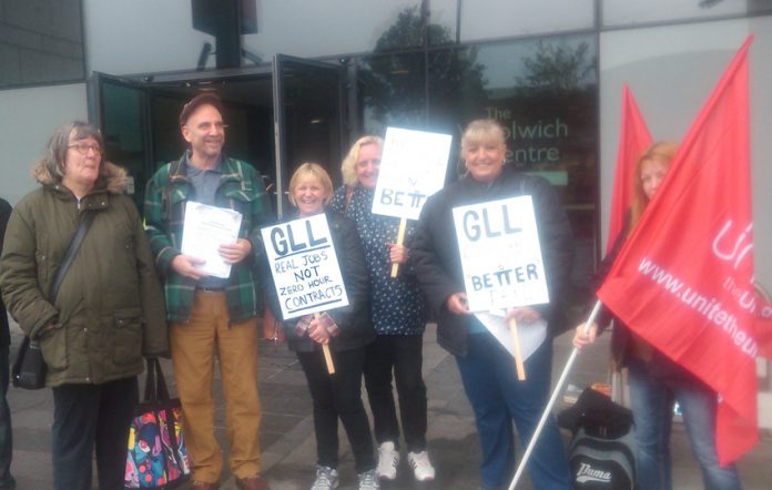 Greeenwich Library strikers on the picket line in Woolwich during their strike on October 14