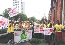 Bakers Union in Manchester supporting the Young Socialists 248-mile March for Jobs from London to Liverpool to demand the TUC call a general strike