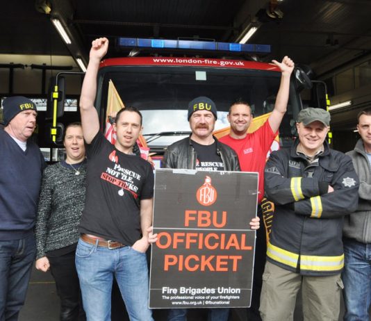 FBU strikers at Chelsea fire station  are determined to win their battle and are prepared to fight victimisations