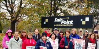 FairPoint workers on the picket line