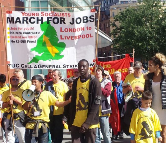 The Young Socialists marched from London to the TUC Congress to demand action to secure real jobs at trade union rates of pay for youth