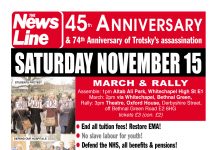 Come to the News Line Anniversary Rally – Today!