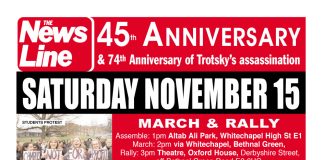 Come to the News Line Anniversary Rally – Today!