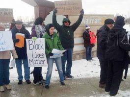 Ferguson protesters joined anti-Wal-Mart demonstrations all across the US on  Black Friday