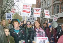 Angry tenants marching to Downing Street determined to stop the New Era Estate evictions