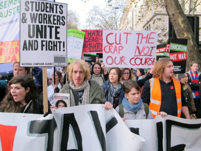 Ten thousand students marched through central London last month demanding the restoration of free education