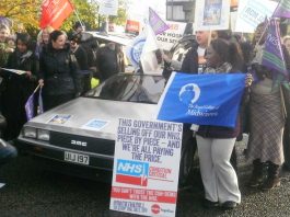 NHS strikers at Northwick Park Hospital in Harrow opposing the sell-off of NHS services