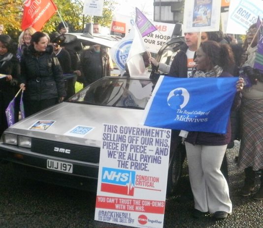 NHS strikers at Northwick Park Hospital in Harrow opposing the sell-off of NHS services