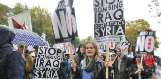 Youth on a ‘Stop bombing Iraq, don’t attack Syria’ demonstration in London in October