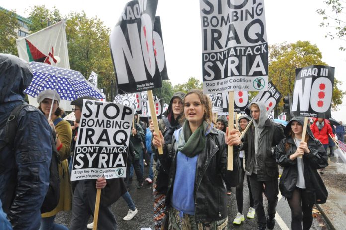Youth on a ‘Stop bombing Iraq, don’t attack Syria’ demonstration in London in October