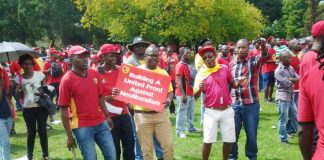 NUMSA rally against Neoliberalism – the South African Communist Party criticised NUMSA’s campaign against the South African government’s ‘Neoliberal’ National Development Plan