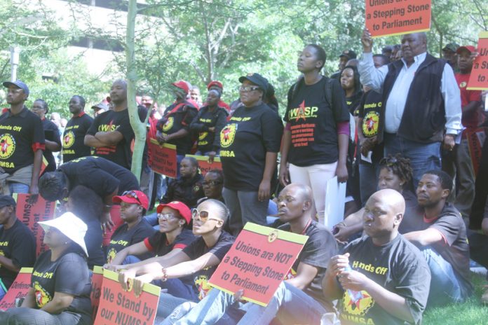 NUMSA lobby of the COSATU executive in defence of their union’s rights with a clear message for union leaders