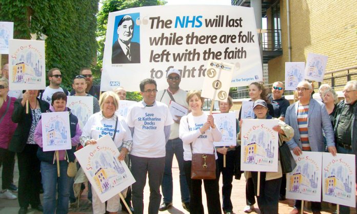 Tower Hamlets march to stop the closure and sell-off of GP surgeries