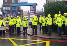 Ambulance staff taking strike action at Deptford Ambulance Station were concerned at the way cuts were affecting the service