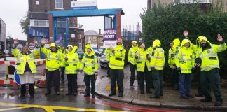 Ambulance staff taking strike action at Deptford Ambulance Station were concerned at the way cuts were affecting the service