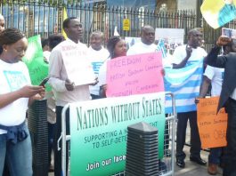 Southern Cameroons National Council demonstration at Downing Street on October 1