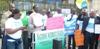 Southern Cameroons National Council demonstration at Downing Street on October 1