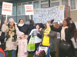 Young mothers from the New Era estate in east London and the E15 Campaign Stratford join tenants fighting eviction in West Hendon