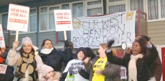 Young mothers from the New Era estate in east London and the E15 Campaign Stratford join tenants fighting eviction in West Hendon