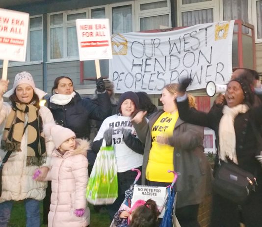 Young mothers from the New Era estate in east London and the E15 Campaign Stratford join tenants fighting eviction in West Hendon