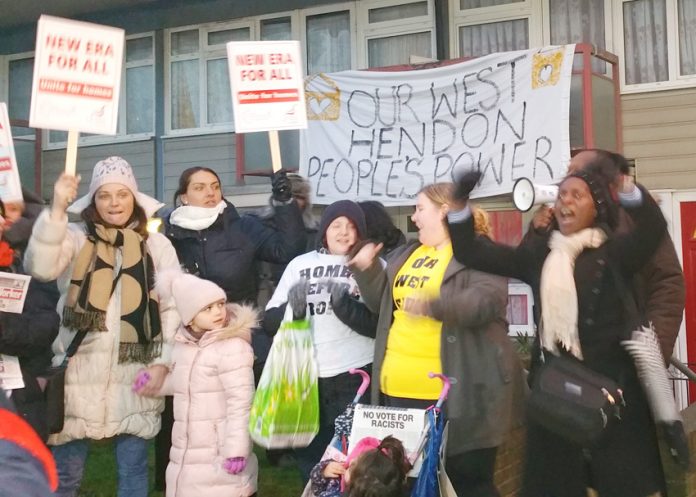 Young mothers from the New Era estate in east London and the E15 Campaign Stratford join tenants fighting eviction in West Hendon