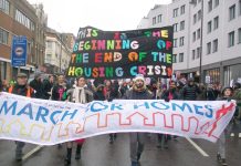 3,000 tenants march on London’s City Hall to demand an end to huge rent rises and evictions. There were two marches, one from north east London, the other from south east London