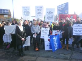 Teachers condemn ‘forced academisation’ NASUWT and NUT members on strike in March 2013 at the Alec Reed Academy in Ealing