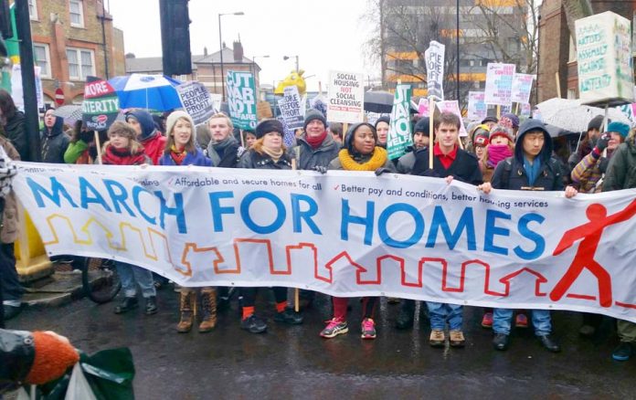 Last Saturday’s 3,000-strong ‘March for Homes’ to the London Mayor’s office at City Hall by Tower Bridge