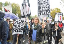 Youth marching in London last October against any troops being sent to Syria or Iraq