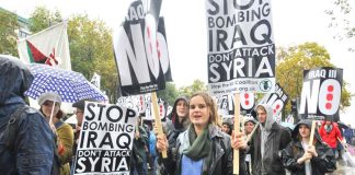 Youth marching in London last October against any troops being sent to Syria or Iraq