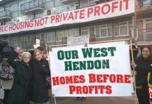 West Hendon tenants defending their homes condemning the private landlords who are trying to remove them