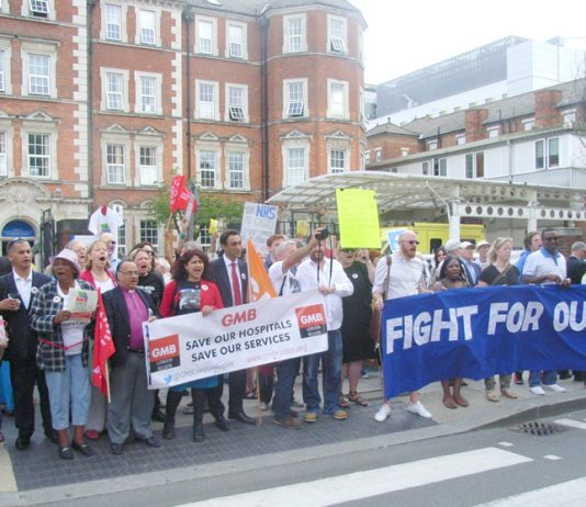 Demonstration outside Hammersmith Hospital in west London on July 31. The A&E was closed on September 10, one of the reasons given by the Trust was that there was no full time A&E consultant cover