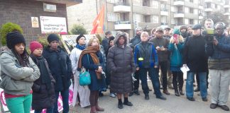 Guinness Trust tenants rally outside the office of the Trust and celebrate the halting of an eviction