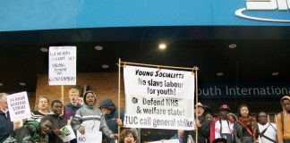 Young Socialists lobbying the Bournemouth TUC Congress demanding No Zero-Hours contracts