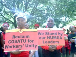 Numsa members support their union’s leadership